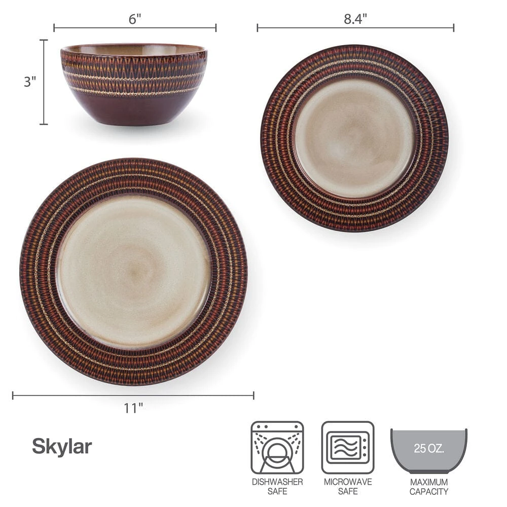Skylar 12 Piece Dinnerware Set, Service For 4 7 Skylar 12 Piece Dinnerware Set, Service For 4 - Image 5