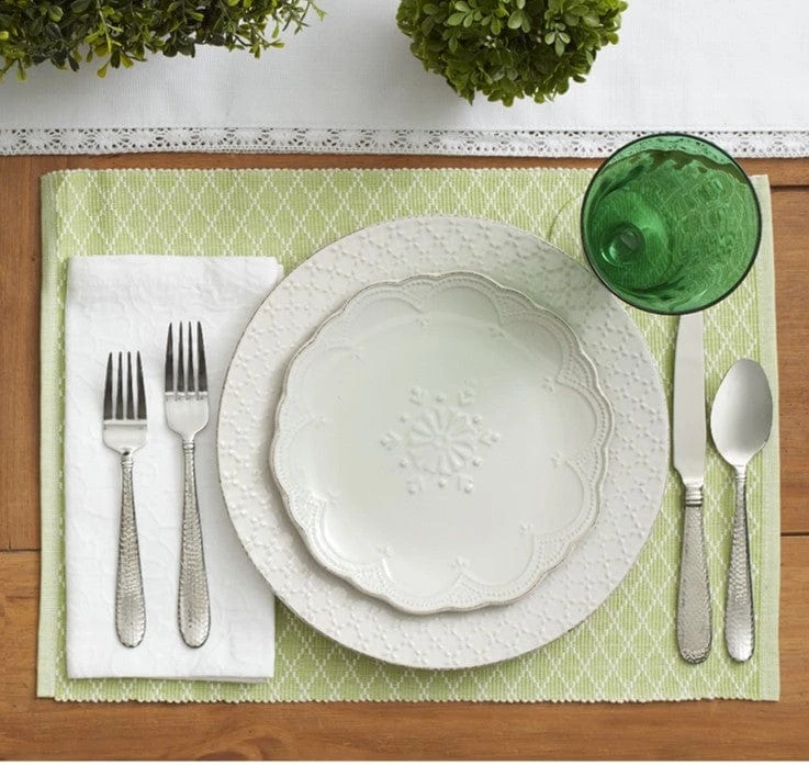 French Lace Set Of 4 White Dinner Plates 4 French Lace Set Of 4 White Dinner Plates - Image 2