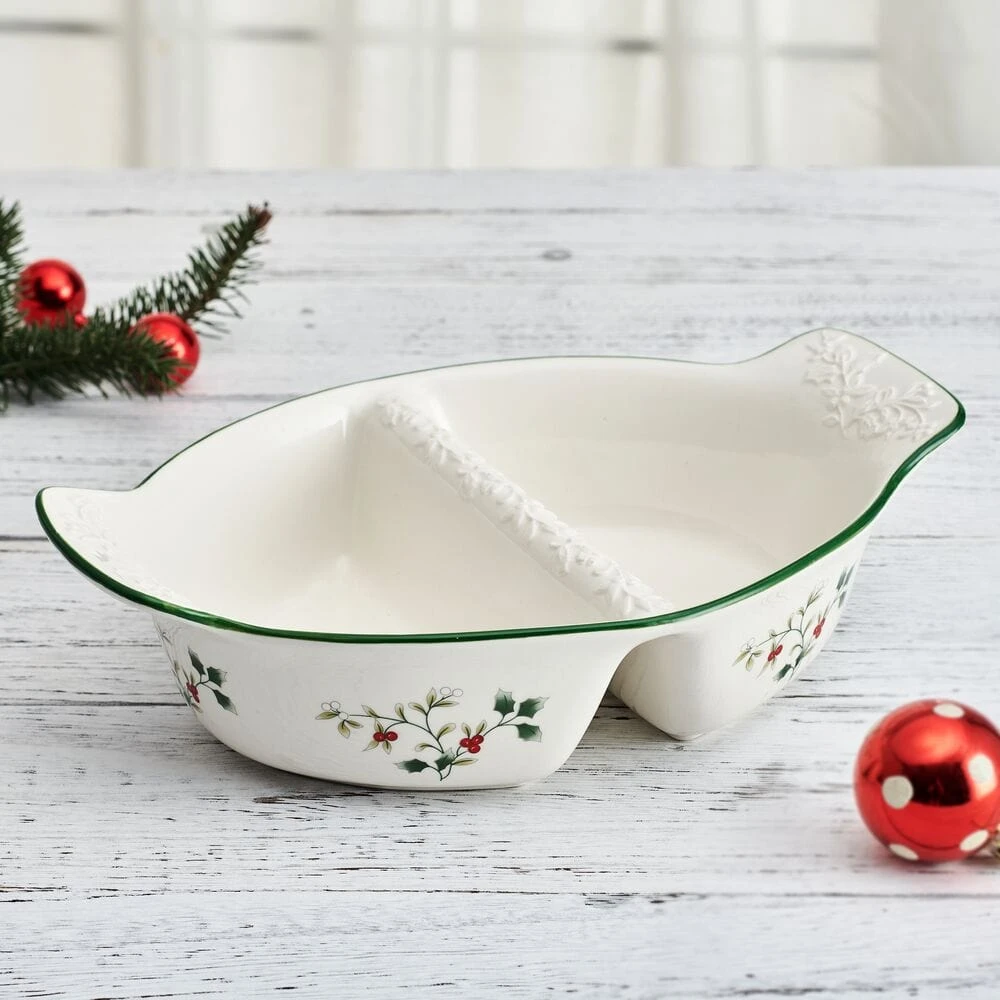 Winterberry® Divided Vegetable Bowl 4 Winterberry® Divided Vegetable Bowl - Image 2
