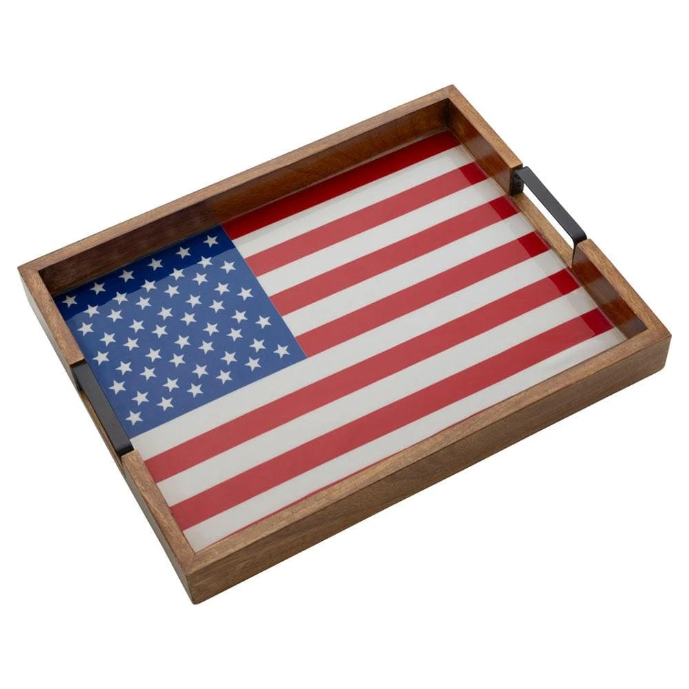 American Flag Lazy Susan Serve Tray 3 American Flag Lazy Susan Serve Tray