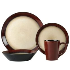 Aria Red 16 Piece Dinnerware Set, Service For 4 17 Aria Red 16 Piece Dinnerware Set, Service For 4 -Kitchen Utensils aria red 16 piece dinnerware set service for 4 5109392 1