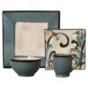 Belmont Square Blue Leaves Dinnerware Set 2 Belmont Square Blue Leaves Dinnerware Set -Kitchen Utensils belmont square blue leaves dinnerware set K325091147 1