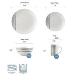 Brushed Lines 16 Piece Dinnerware Set, Service For 4 -Kitchen Utensils brushed lines 16 piece dinnerware set service for 4 5287314 10