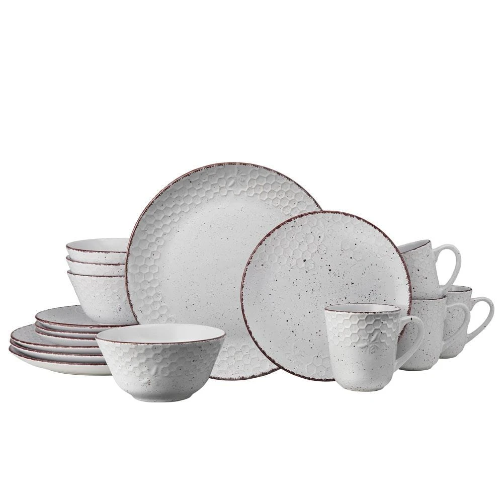 Bumble Bee White 16 Piece Dinnerware Set, Service For 4 3 Bumble Bee White 16 Piece Dinnerware Set, Service For 4