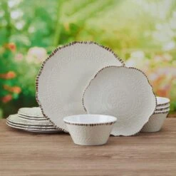 Chateau Cream 12 Piece Outdoor Melamine Dinnerware Set, Service For 4 13 Chateau Cream 12 Piece Outdoor Melamine Dinnerware Set, Service For 4 -Kitchen Utensils chateau cream 12 piece melamine dinnerware set service for 4 5302580 3