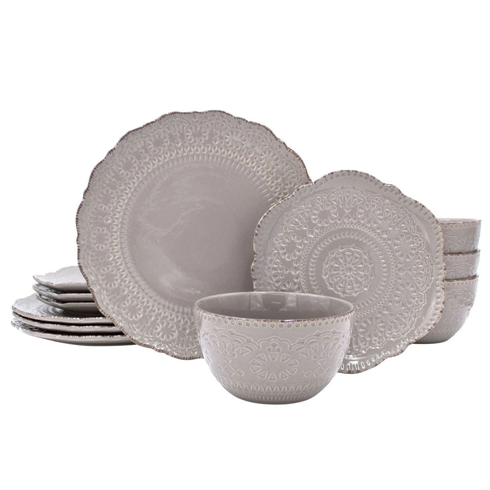 Chateau Smoke 12 Piece Dinnerware Set, Service For 4 3 Chateau Smoke 12 Piece Dinnerware Set, Service For 4