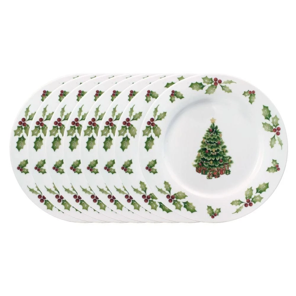 Christmas Day Set Of 8 Dinner Plates 3 Christmas Day Set Of 8 Dinner Plates