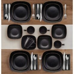 Decker Black 16 Piece Dinnerware Set, Service For 4 -Kitchen Utensils decker black 16 piece dinnerware set service for 4 5286198 3 35255d0a 66cb 445d 989b 021294358cc5