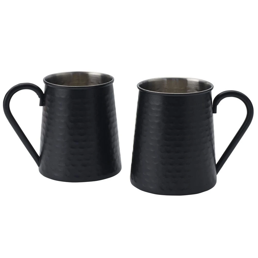 Drew And Jonathan Hammered Black Set Of 2 Beer Mugs 3 Drew And Jonathan Hammered Black Set Of 2 Beer Mugs