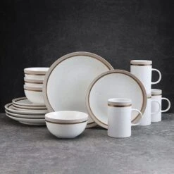 Ezra Taupe 16 Piece Dinnerware Set, Service For 4 14 Ezra Taupe 16 Piece Dinnerware Set, Service For 4 -Kitchen Utensils ezra taupe 16 piece dinnerware set service for 4 5287911 3