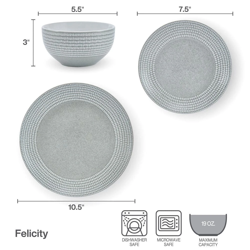Felicity 12 Piece Dinnerware Set, Service For 4 7 Felicity 12 Piece Dinnerware Set, Service For 4 - Image 5
