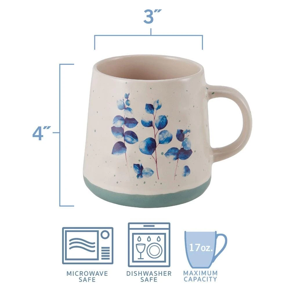 Floral Blue Set Of 6 Mugs, Assorted 8 Floral Blue Set Of 6 Mugs, Assorted - Image 6