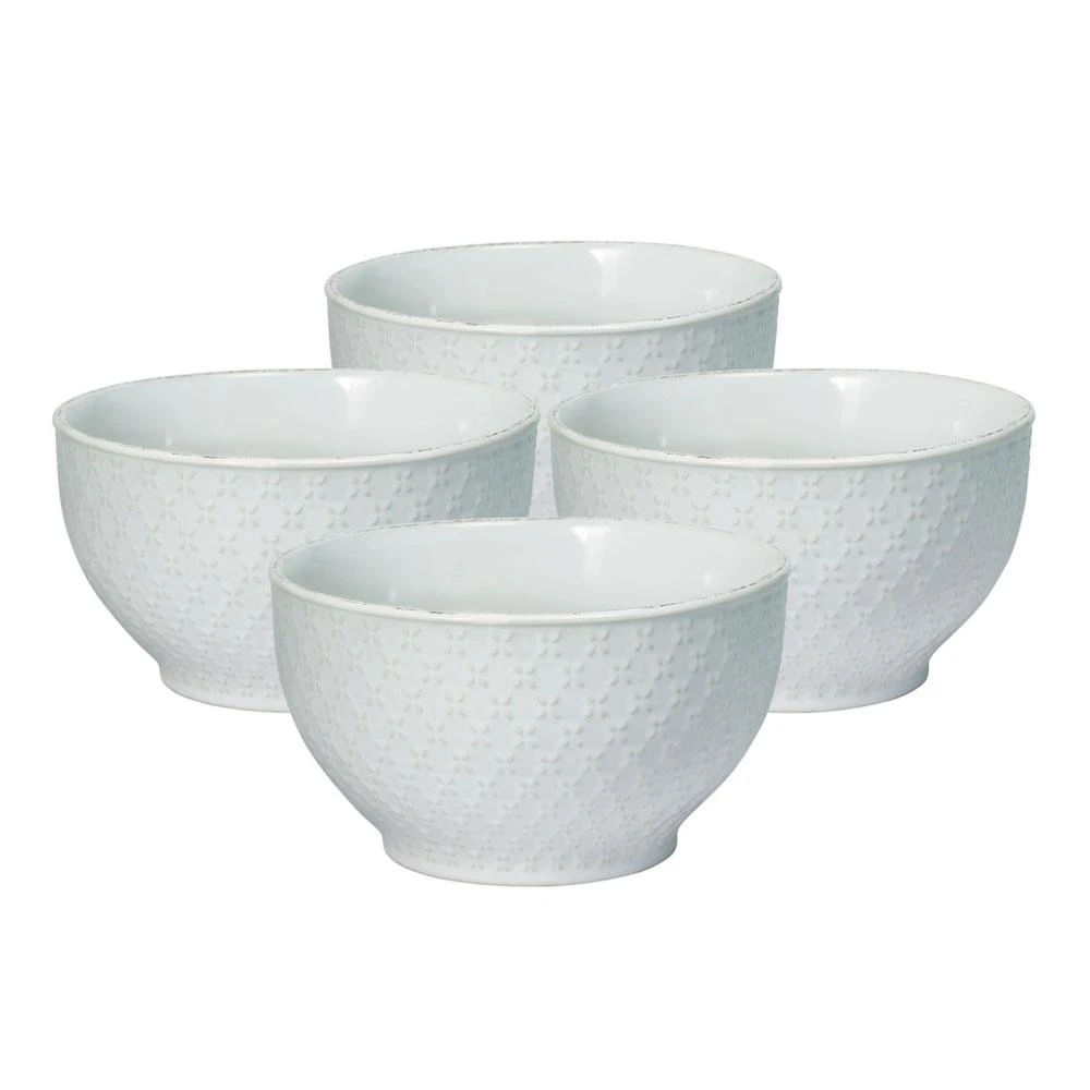 French Lace Set Of 4 White Soup Cereal Bowls 3 French Lace Set Of 4 White Soup Cereal Bowls