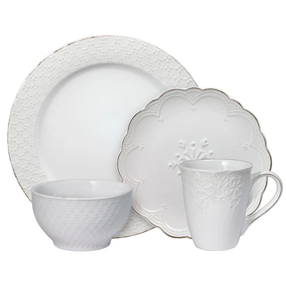 French Lace White Dinnerware Set 3 French Lace White Dinnerware Set