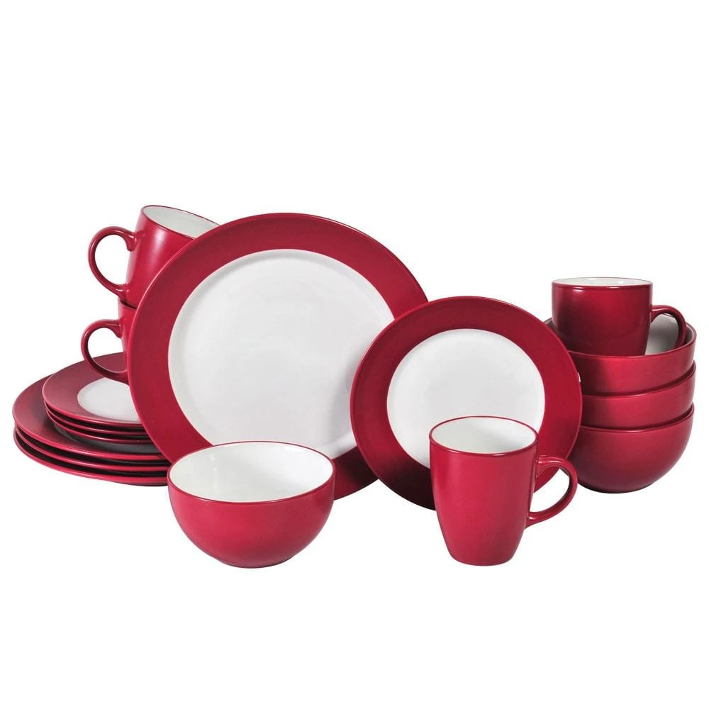 Harmony Red 16 Piece Dinnerware Set, Service For 4 3 Harmony Red 16 Piece Dinnerware Set, Service For 4