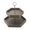 Hexagon 2 Tiered Mango Wood Serve Tray 2 Hexagon 2 Tiered Mango Wood Serve Tray -Kitchen Utensils hexagon 2 tier mango wood serve tray 5277414 1