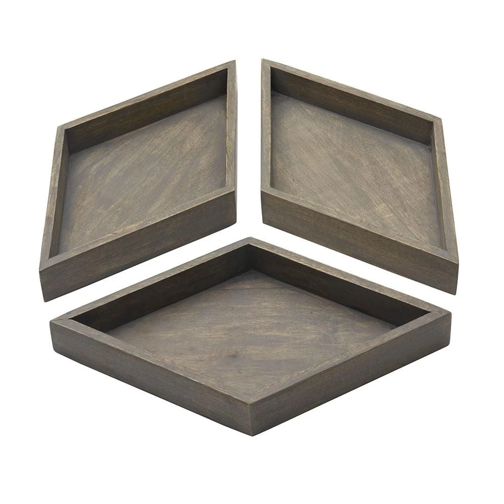 Hexagon 4 Piece Mango Wood Tray Set 8 Hexagon 4 Piece Mango Wood Tray Set - Image 6