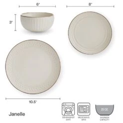Janelle 12 Piece Dinnerware Set, Service For 4 -Kitchen Utensils janelle 12 piece dinnerware set service for 4 5305448 5