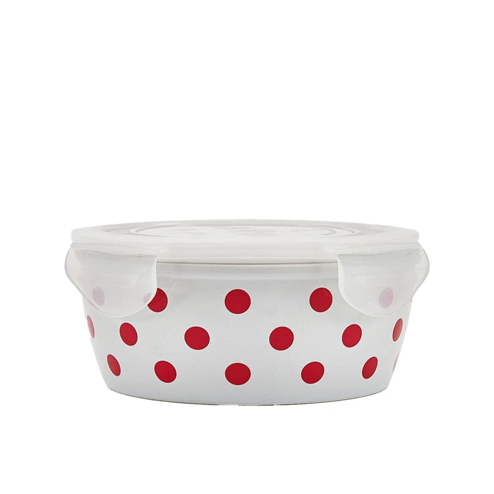 Kenna Red Storage Bowl With Lid 3 Kenna Red Storage Bowl With Lid