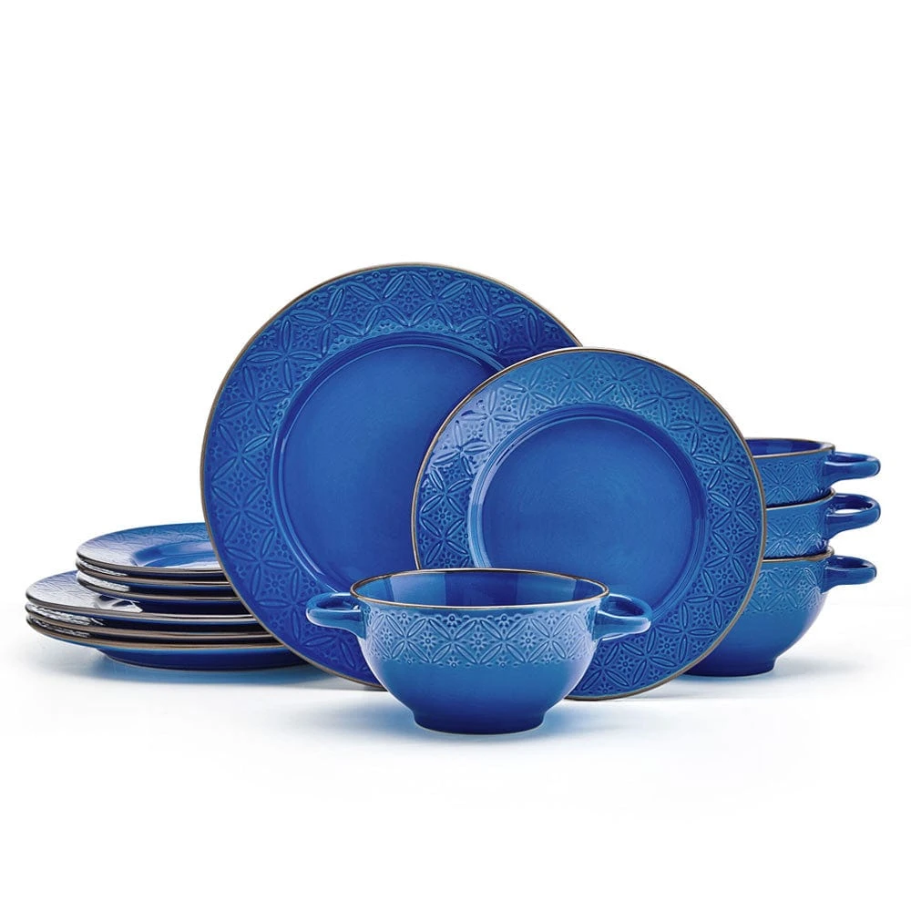 Kori Blue 12 Piece Dinnerware Set, Service For 4 3 Kori Blue 12 Piece Dinnerware Set, Service For 4