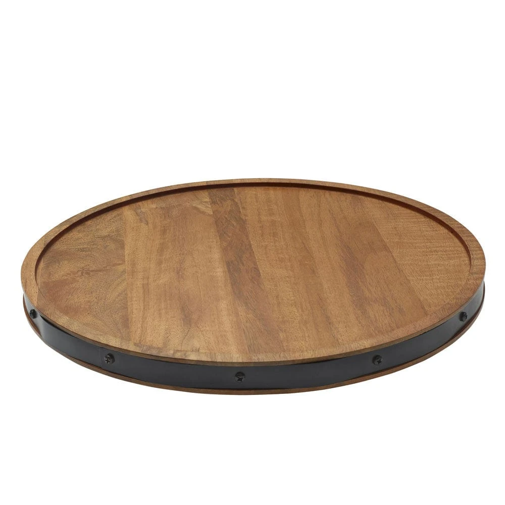 Mango Wood Lazy Susan Serve Tray 3 Mango Wood Lazy Susan Serve Tray