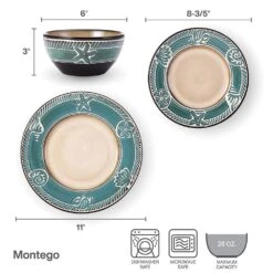 Montego 12 Piece Dinnerware Set, Service For 4 15 Montego 12 Piece Dinnerware Set, Service For 4 -Kitchen Utensils montego 12 piece dinnerware set service for 4 5293653 5