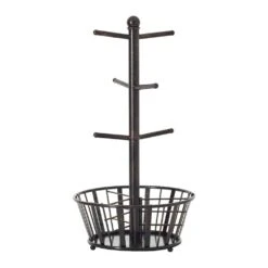 Mug Tree Stand With Basket -Kitchen Utensils mug tree stand with basket 5172783 2