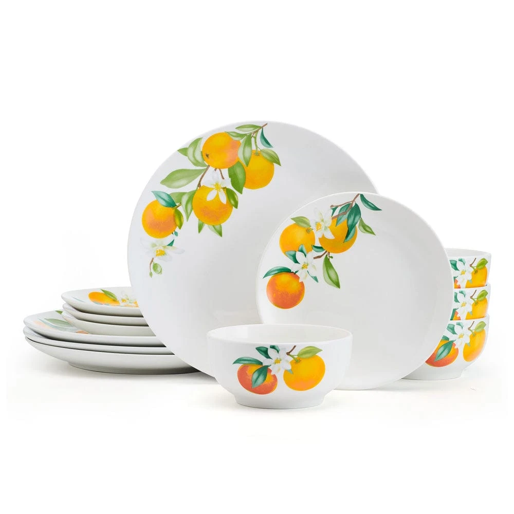 Oranges 12 Piece Dinnerware Set, Service For 4 3 Oranges 12 Piece Dinnerware Set, Service For 4