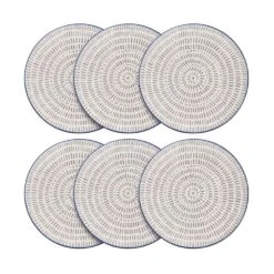 Gray Line Set Of 6 Salad Plates