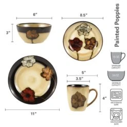 Painted Poppies 32 Piece Dinnerware Set, Service For 8 15 Painted Poppies 32 Piece Dinnerware Set, Service For 8 -Kitchen Utensils painted poppies dinnerware set 5111340 8 c4a4ffa7 ec01 49a7 95d6 c82daf0dac6d
