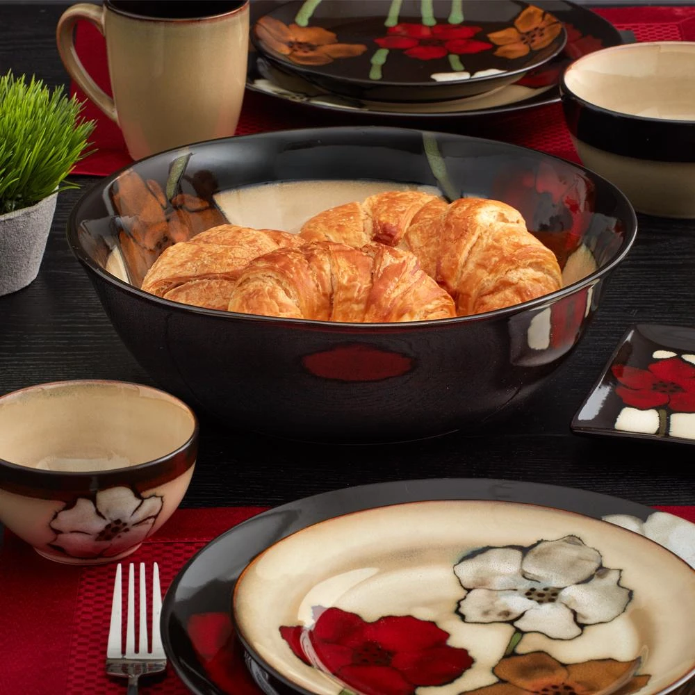 Painted Poppies Oversized Serving Bowl 4 Painted Poppies Oversized Serving Bowl - Image 2