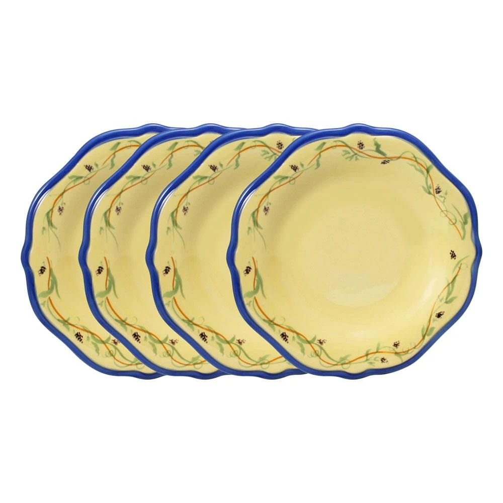 Pistoulet® Set Of 4 Salad Plates With Blue Band 3 Pistoulet® Set Of 4 Salad Plates With Blue Band