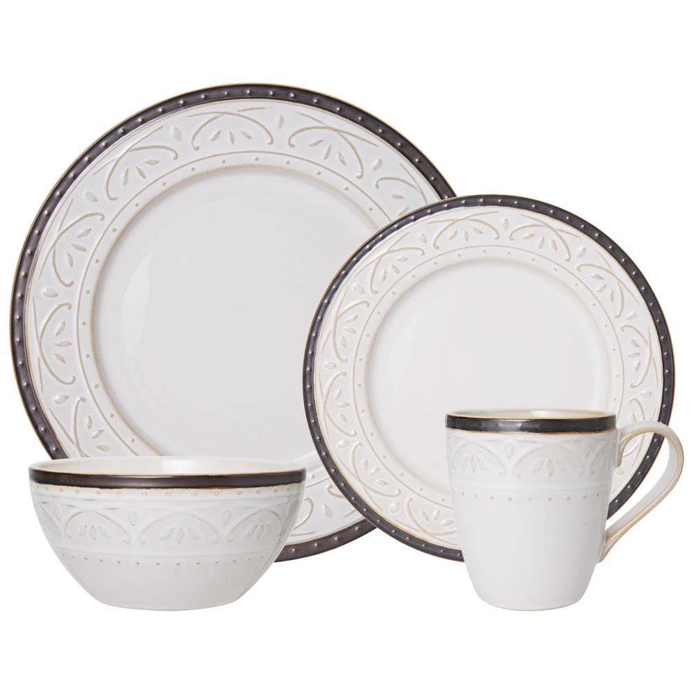 Promenade Scroll 16 Piece Dinnerware Set, Service For 4 3 Promenade Scroll 16 Piece Dinnerware Set, Service For 4