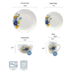 Rhea 16 Piece Dinnerware Set, Service For 4 -Kitchen Utensils rhea 16 piece dinnerware set service for 4 5287313 10