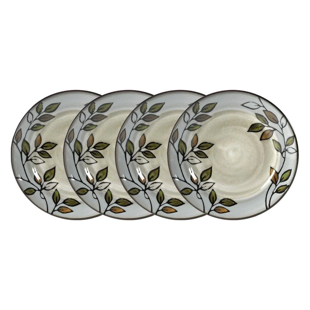 Rustic Leaves Set Of 4 Salad Plates 3 Rustic Leaves Set Of 4 Salad Plates