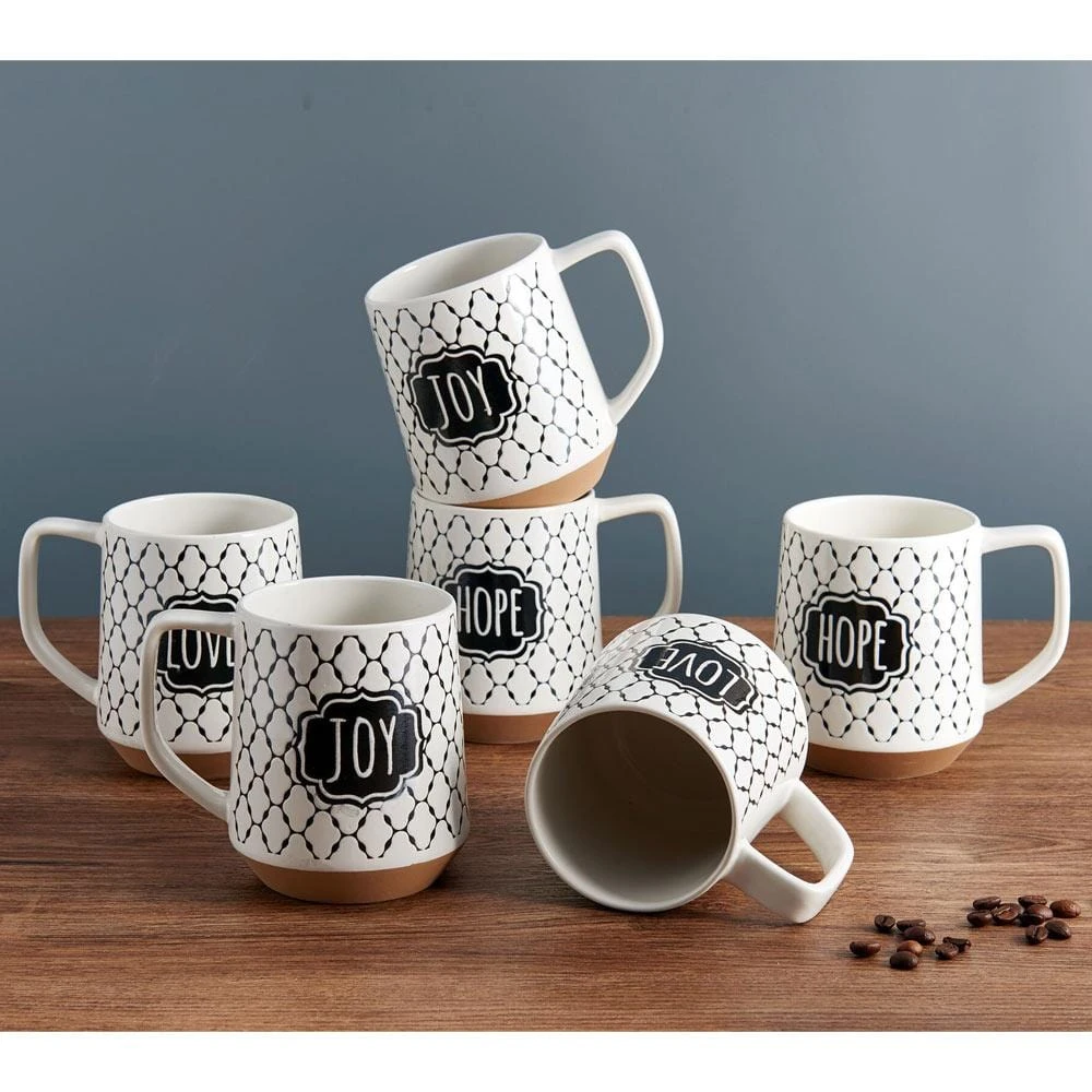 Sentiment Lattice Set Of 6 Mugs, Assorted 4 Sentiment Lattice Set Of 6 Mugs, Assorted - Image 2