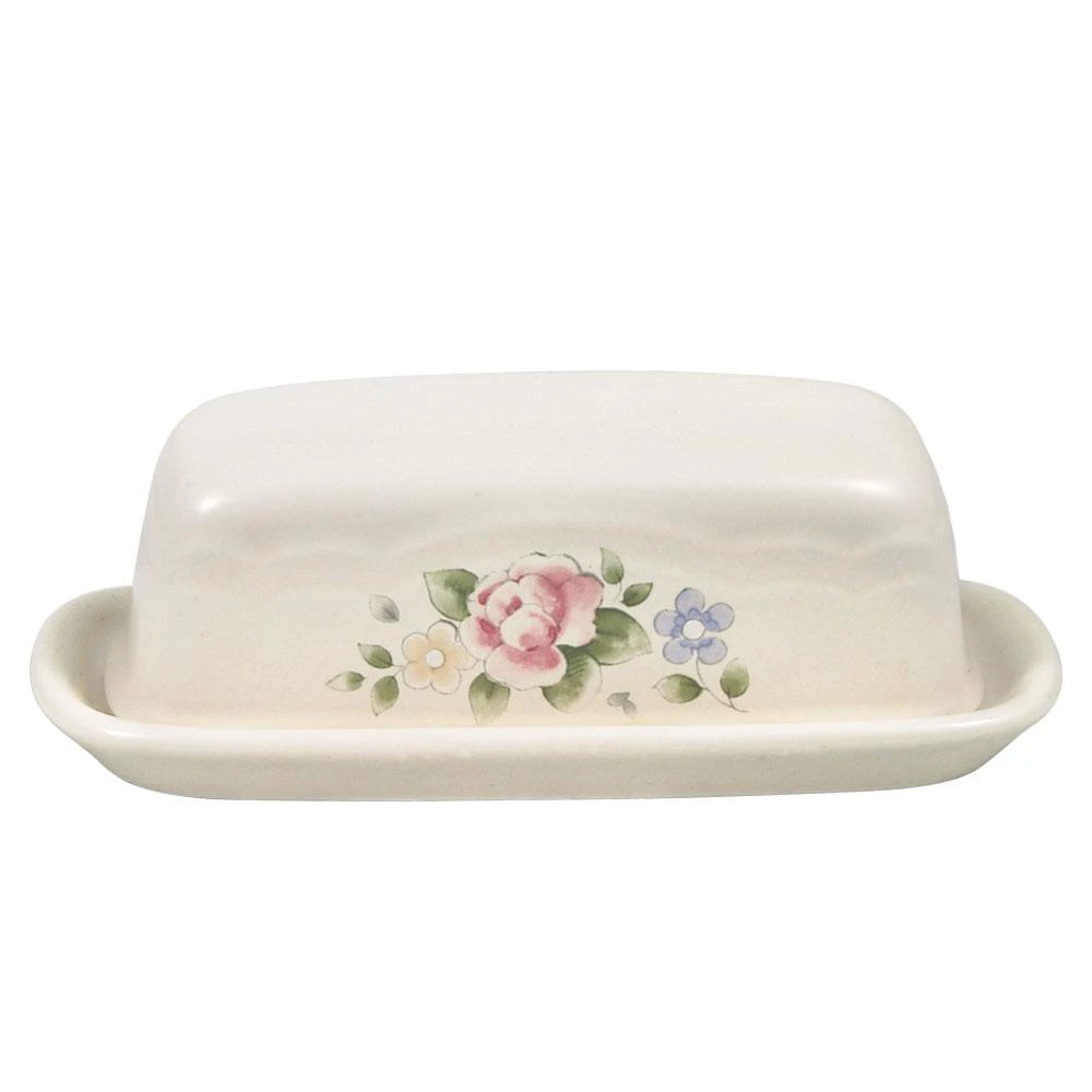 Tea Rose Covered Butter Dish 3 Tea Rose Covered Butter Dish