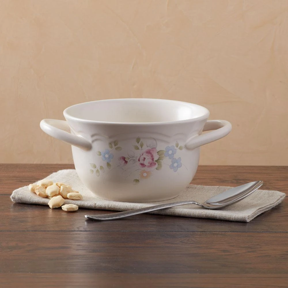 Tea Rose Double Handled Soup Bowl 4 Tea Rose Double Handled Soup Bowl - Image 2