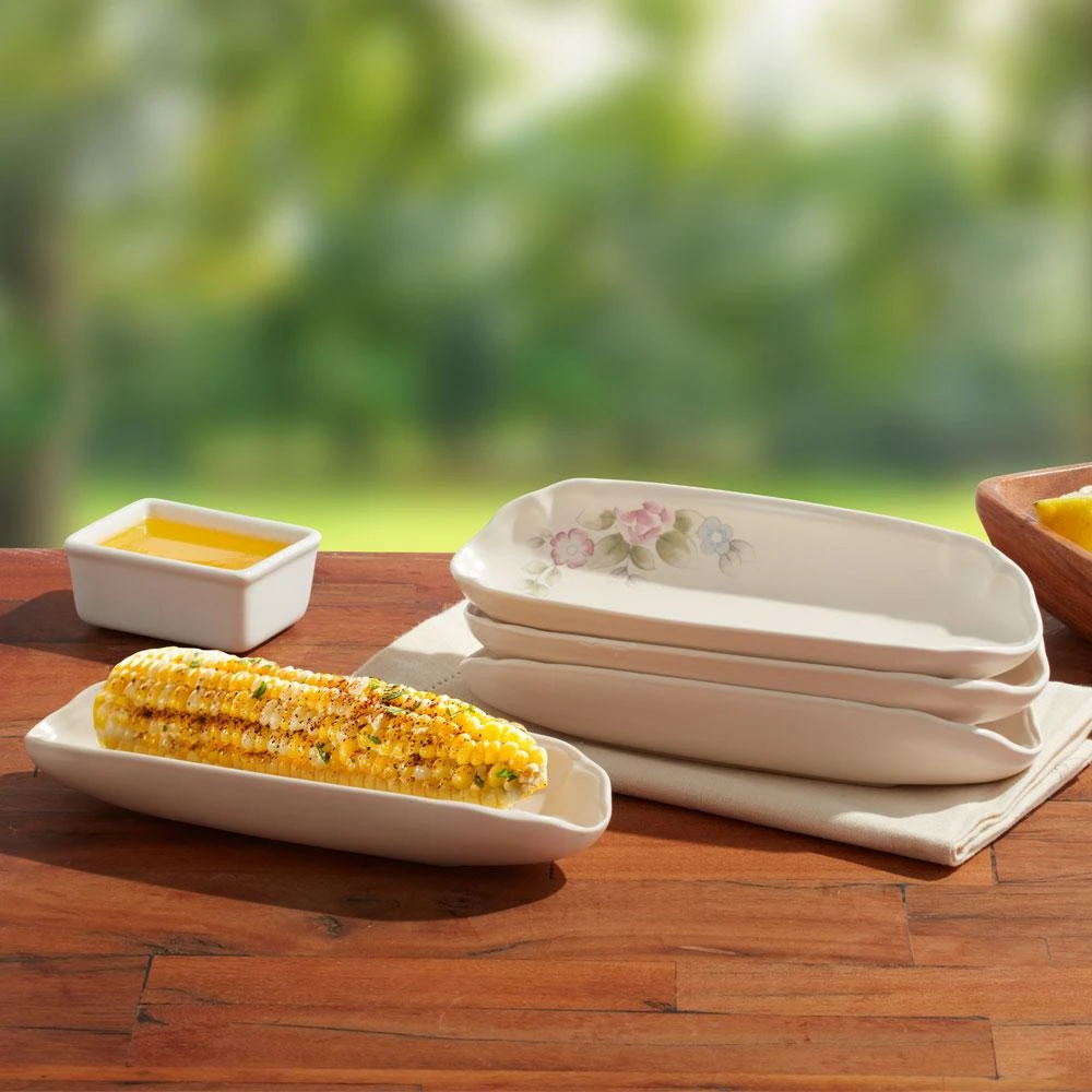 Tea Rose Set Of 4 Corn Dishes 4 Tea Rose Set Of 4 Corn Dishes - Image 2