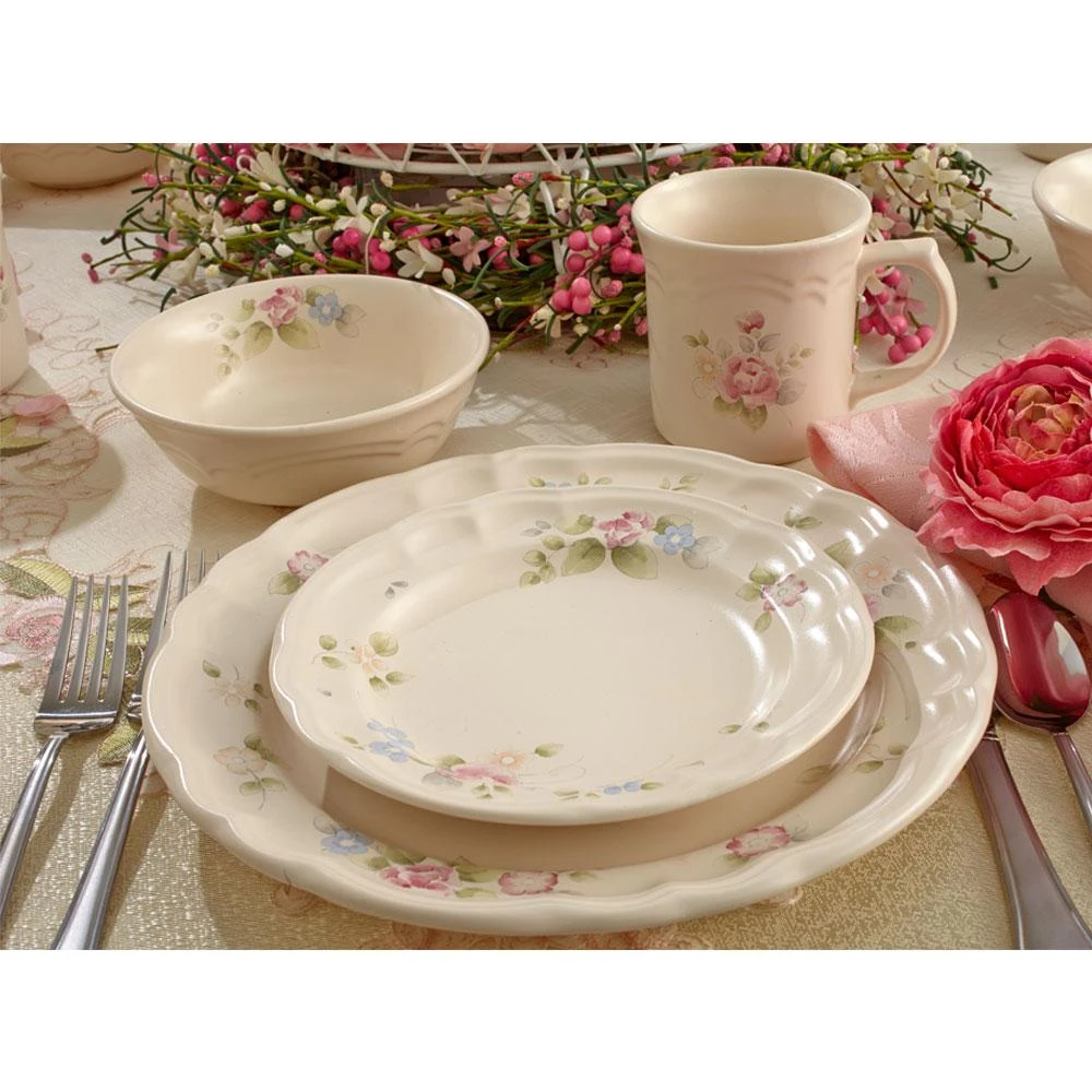 Tea Rose Set Of 4 Dinner Plates 4 Tea Rose Set Of 4 Dinner Plates - Image 2