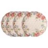 Tea Rose Set Of 4 Outdoor Melamine Dinner Plates