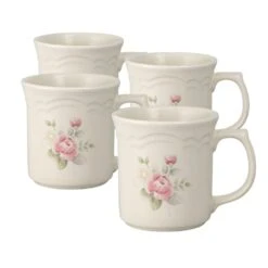 Tea Rose Set Of 4 Mugs