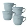 Trellis Coastal Teal Set Of 4 Mugs -Kitchen Utensils trellis coastal teal set of 4 mugs K45268902 1