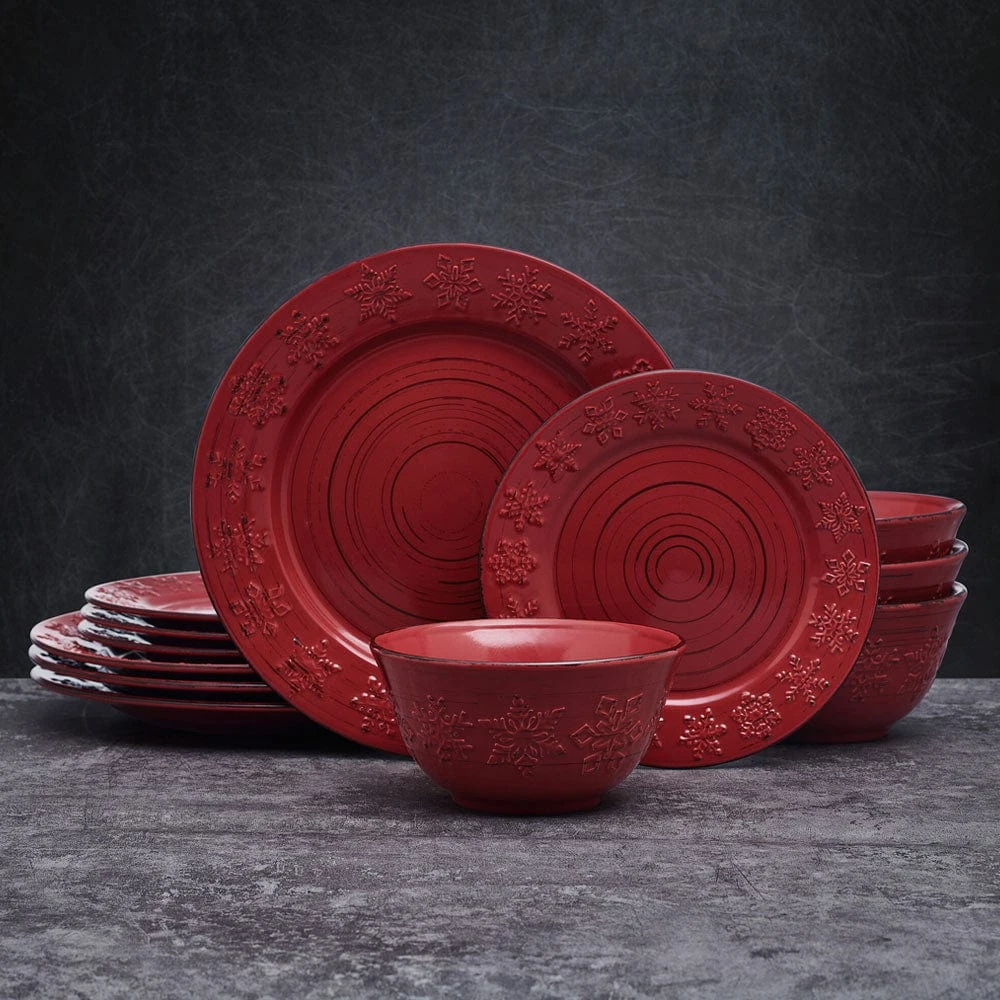 Trellis Snowflakes 12 Piece Dinnerware Set, Service For 4 5 Trellis Snowflakes 12 Piece Dinnerware Set, Service For 4 - Image 3