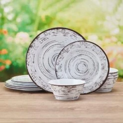 Trellis White 12 Piece Outdoor Melamine Dinnerware Set, Service For 4 13 Trellis White 12 Piece Outdoor Melamine Dinnerware Set, Service For 4 -Kitchen Utensils trellis white 12 piece melamine dinnerware set service for 4 5302581 3
