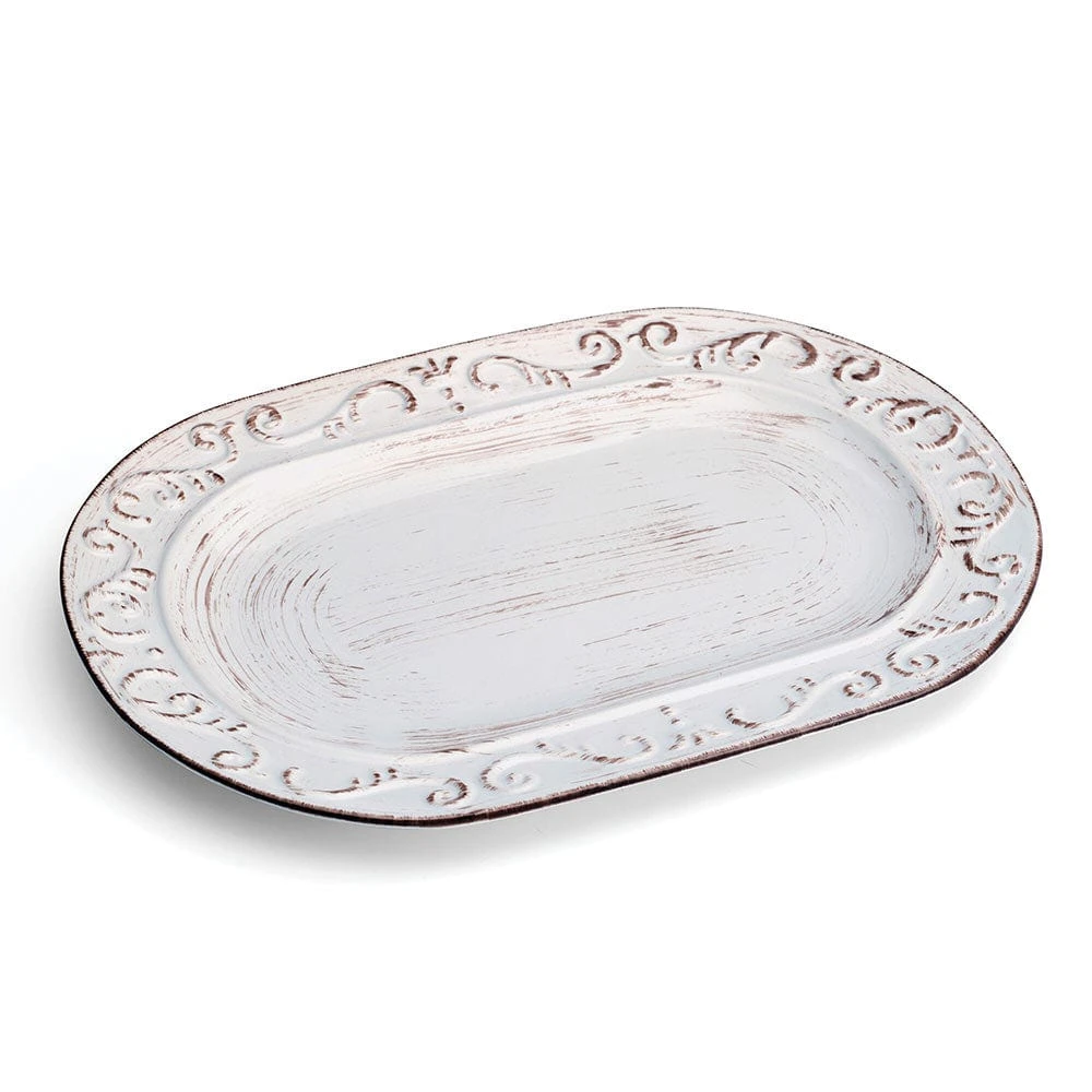 Trellis White Oval Platter 3 Trellis White Oval Platter