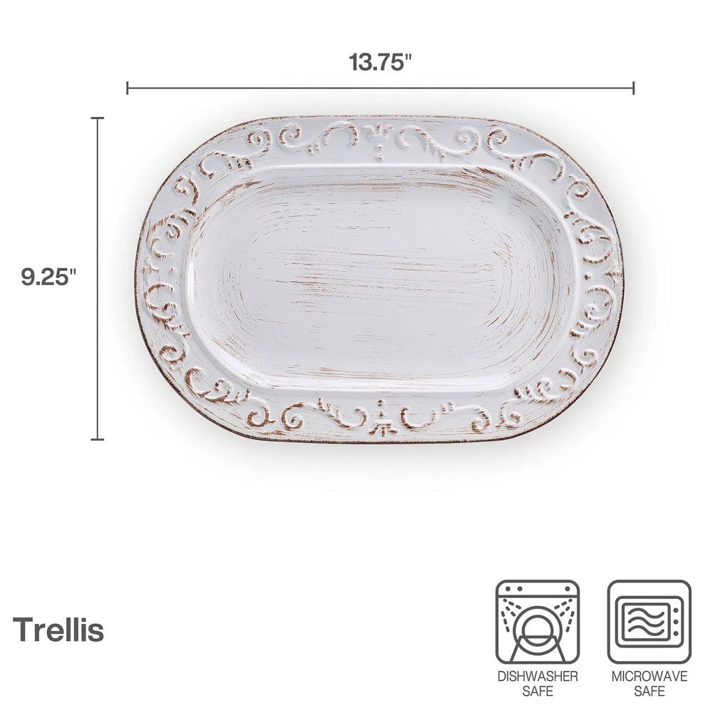 Trellis White Oval Platter 6 Trellis White Oval Platter - Image 4