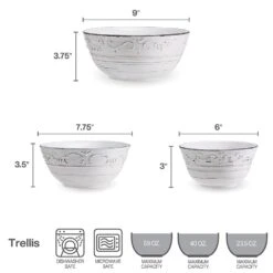 Trellis White Set Of 3 Serving Bowls 11 Trellis White Set Of 3 Serving Bowls -Kitchen Utensils trellis white set of 3 serving bowls 5297420 4