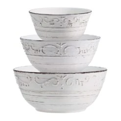 Trellis White Set Of 3 Serving Bowls 12 Trellis White Set Of 3 Serving Bowls -Kitchen Utensils trellis white set of 3 serving bowls 5297420 5