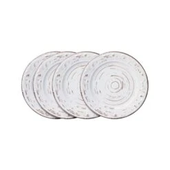 Trellis White Set Of 4 Appetizer Plates